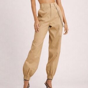 I.AM.GIA Cobain Cargo Pants Tan Khaki High Waisted Joggers Size Large